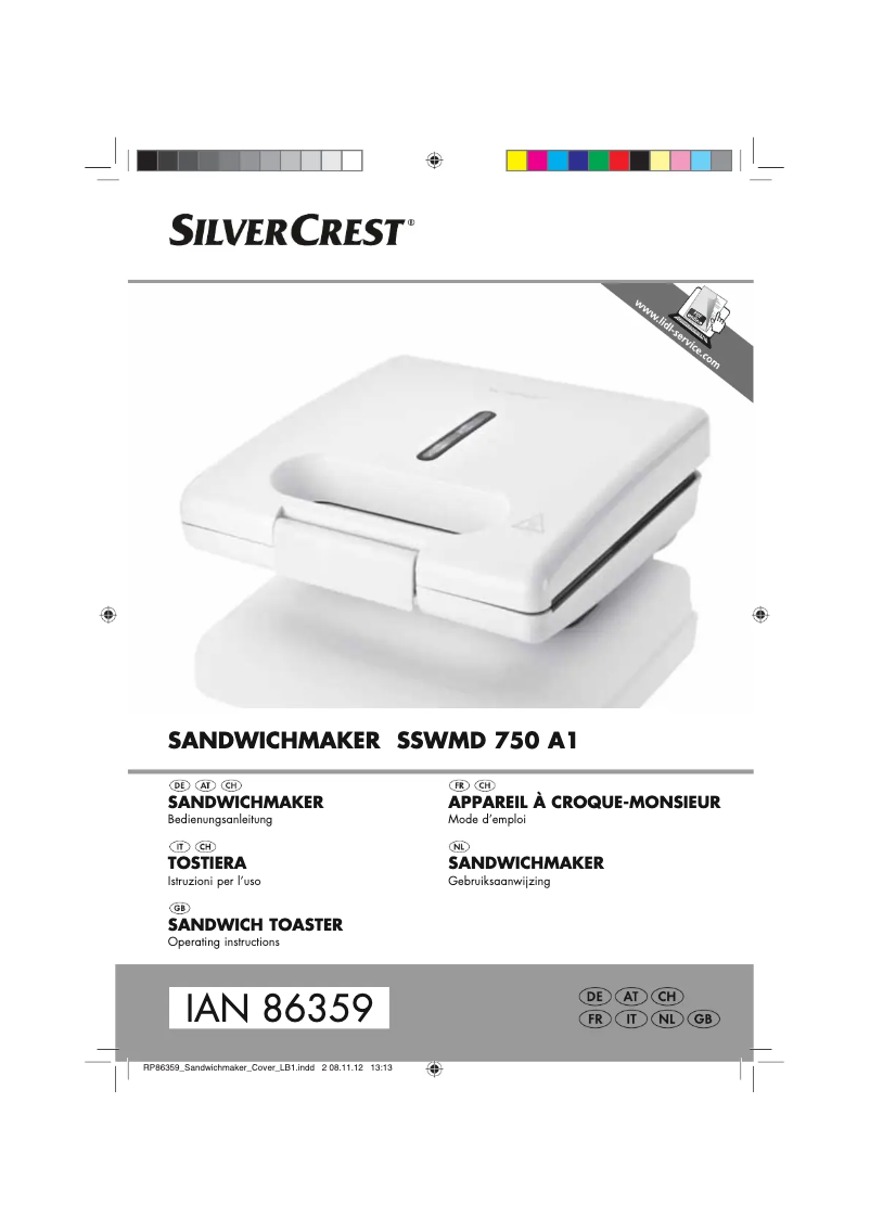 Page n°1 - Manuel utilisateur SilverCrest SSWMD 750 A1