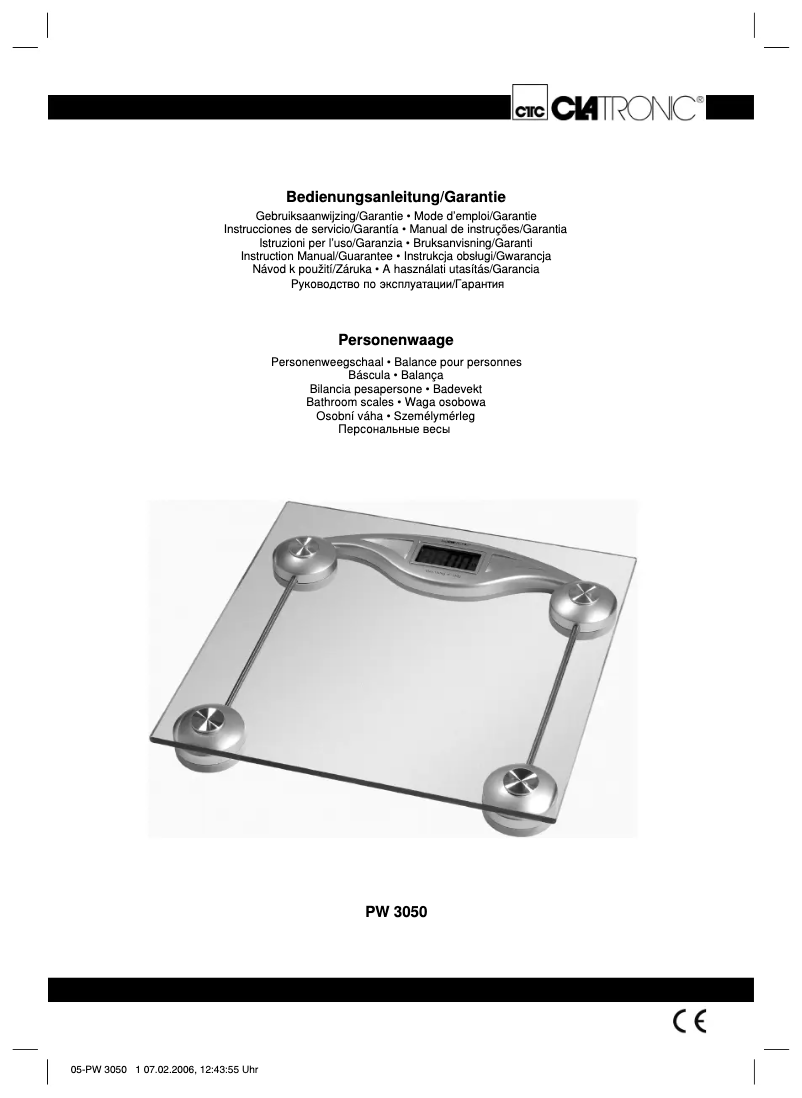 Image de la première page du manuel de l'appareil PW 3050