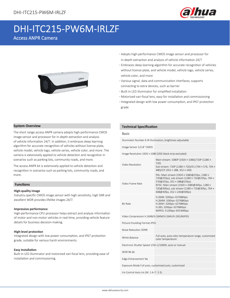 Image de la première page du manuel de l'appareil ITC215-PW6M-IRLZF