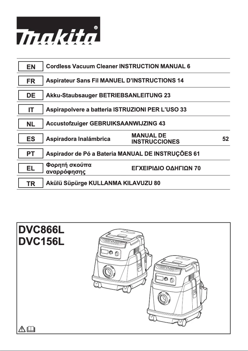 Page 1 de la notice Manuel utilisateur Makita DVC866LZX1