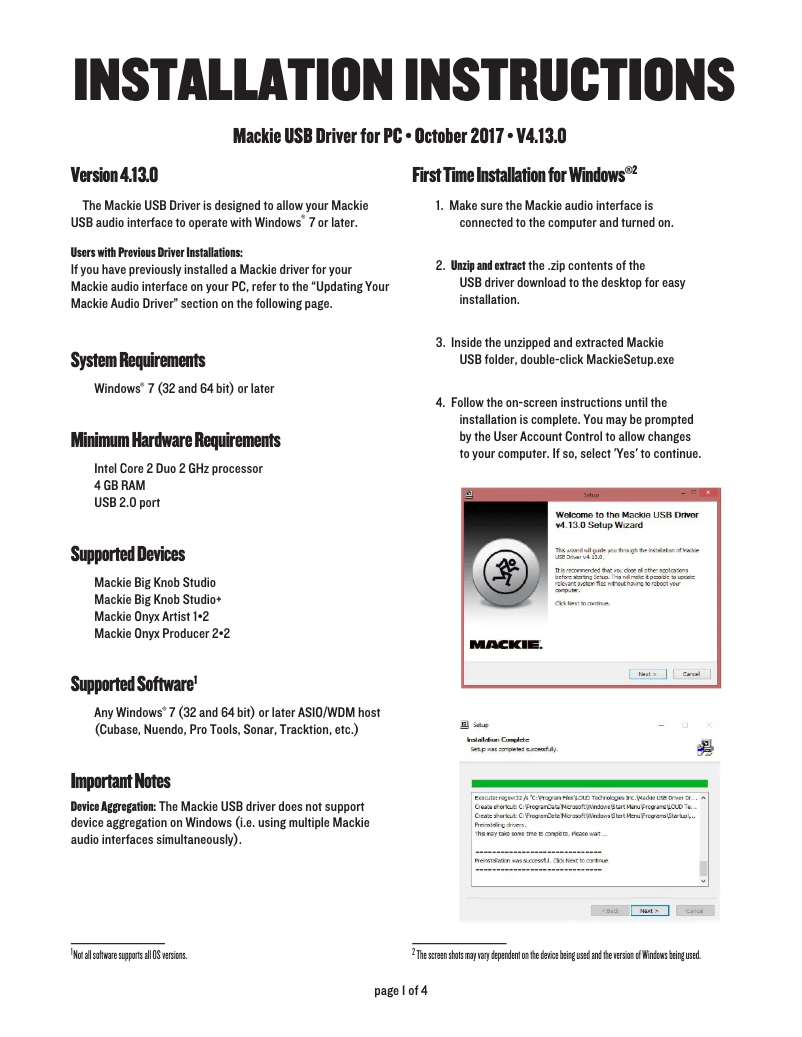 Imagen de la primera página del manual del dispositivo Onyx Artist 1.2