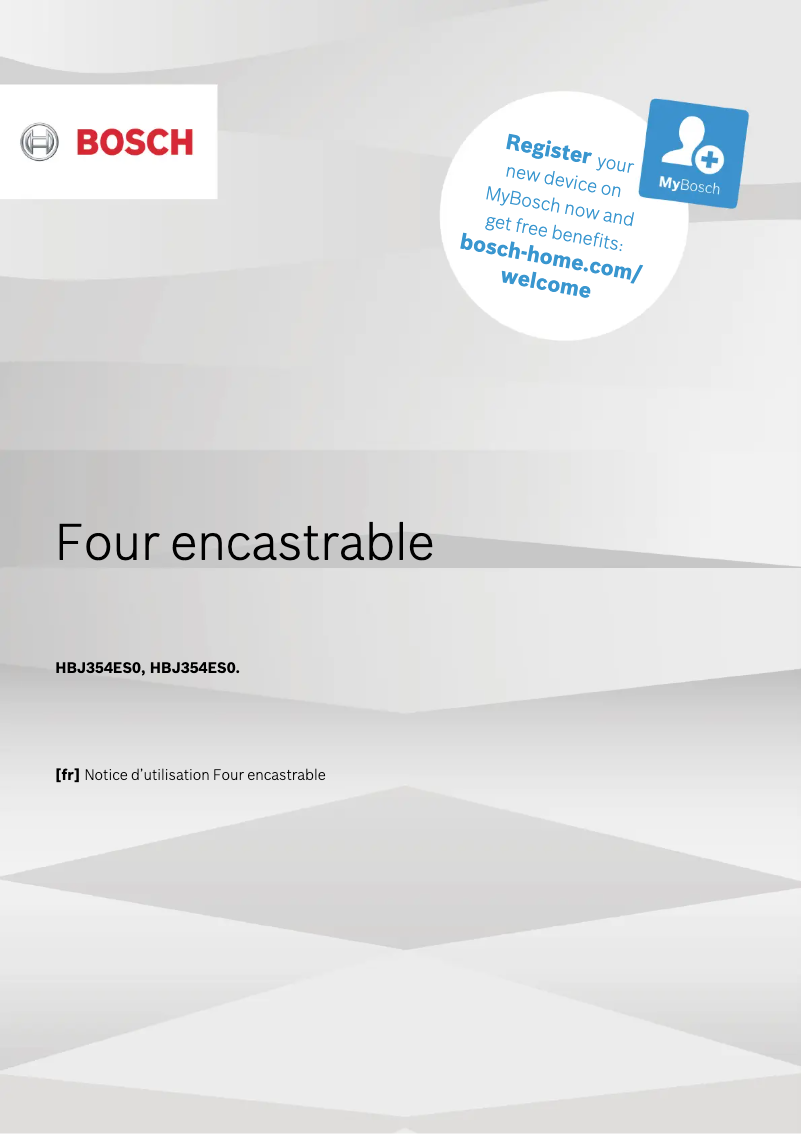 Page 1 de la notice Manuel utilisateur Bosch HBJ354ES0