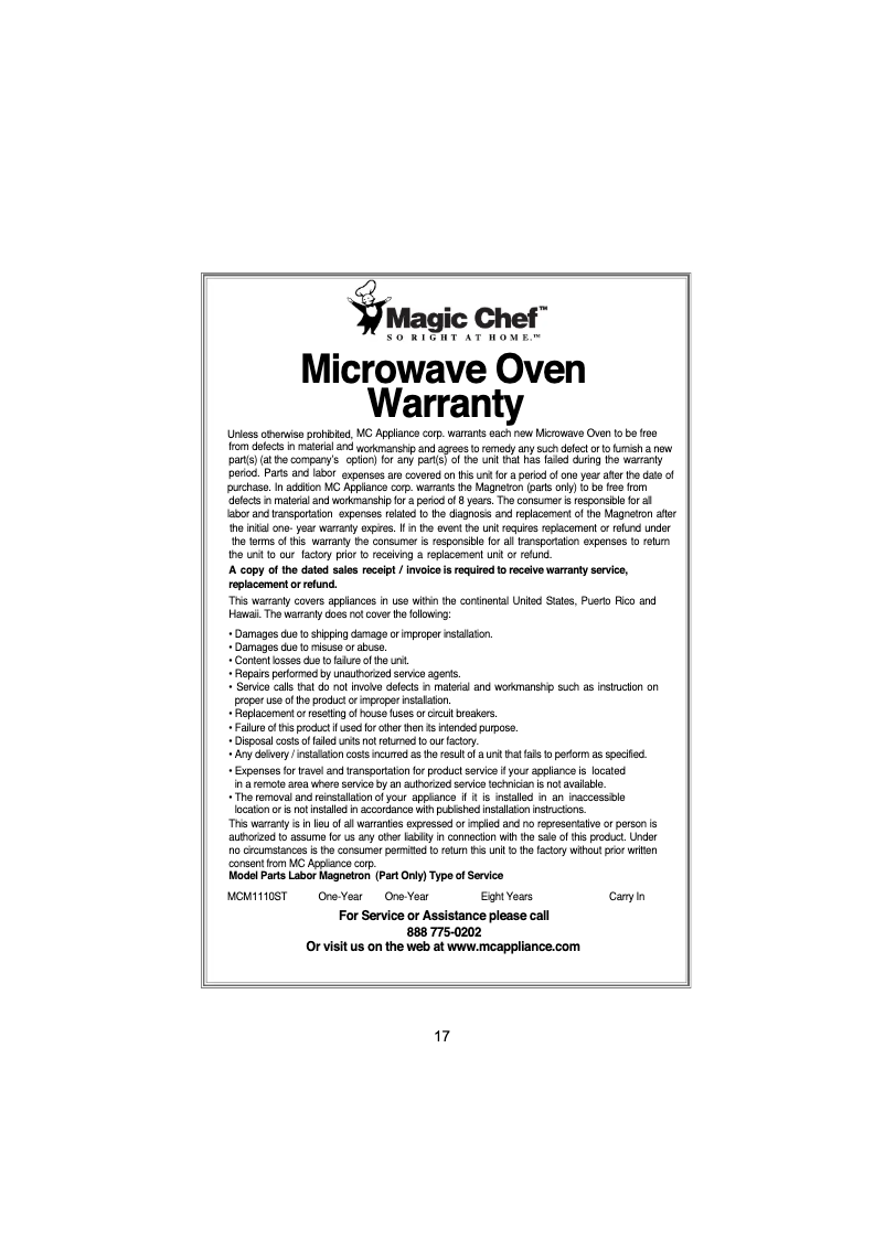 Image de la première page du manuel de l'appareil MCM1110ST