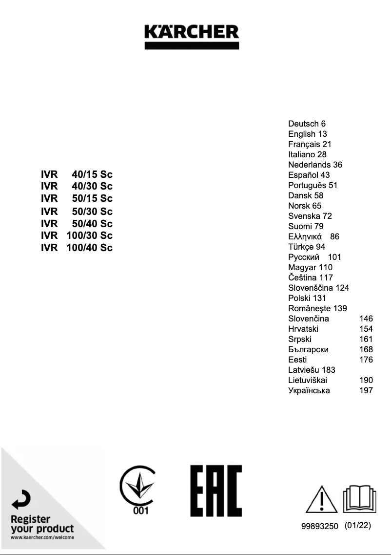 Image de la première page du manuel de l'appareil IVR 50/15 Sc