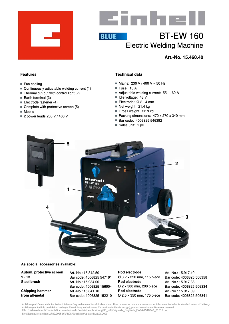 Página 1 del manual Manual de usuario Einhell BT-EW 160