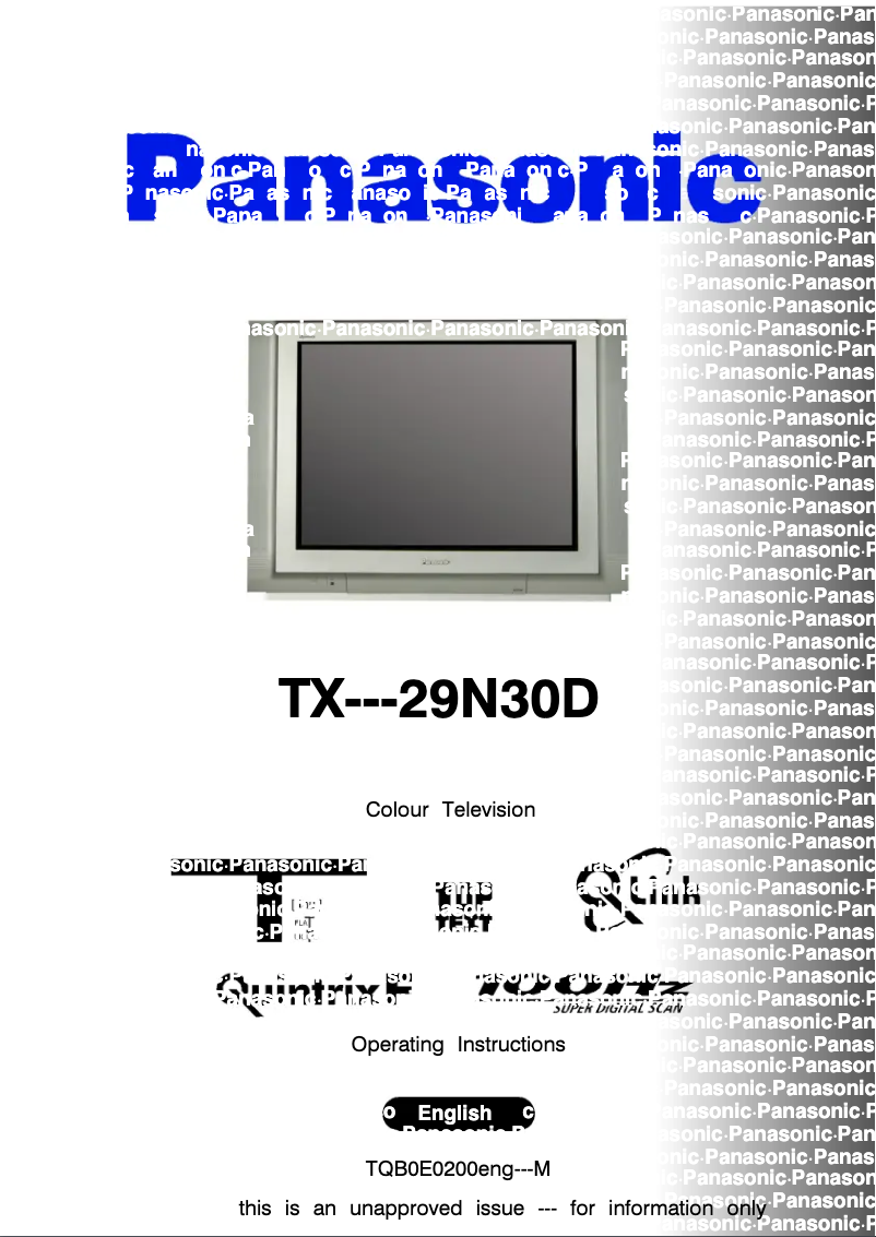 Imagen de la primera página del manual del dispositivo TX-29N30D