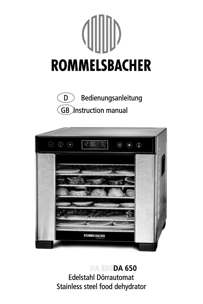 Page n°1 - Manuel utilisateur Rommelsbacher DA 650
