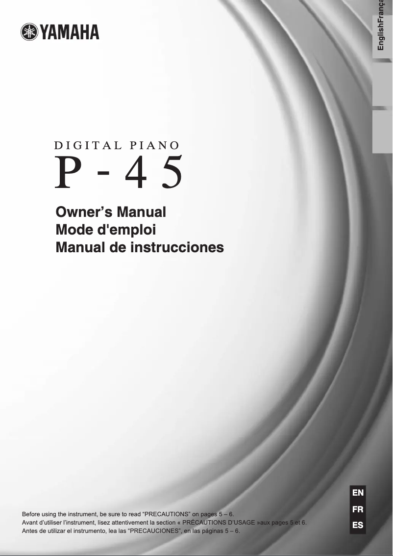 Página 1 del manual Manual de usuario Yamaha P-45