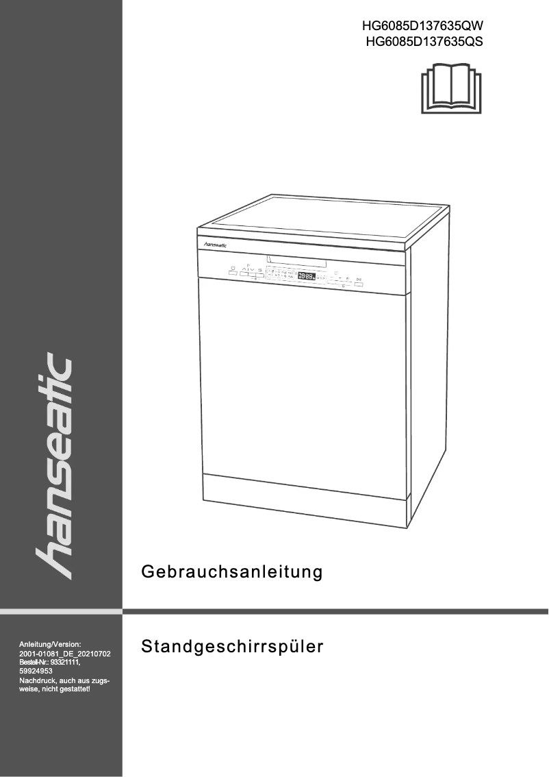 Page 1 de la notice Manuel utilisateur Hanseatic HG6085D137635QS