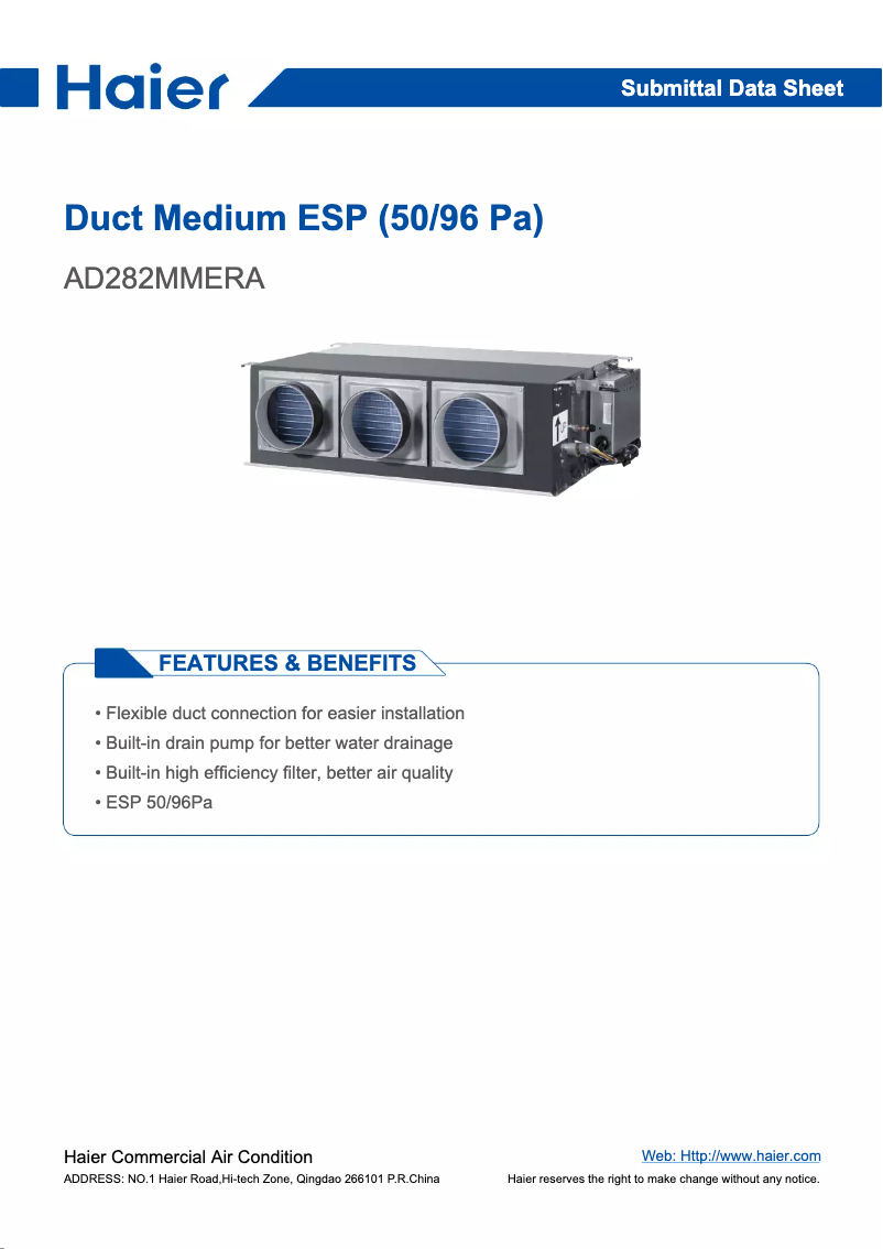 Image de la première page du manuel de l'appareil AD282MMERA