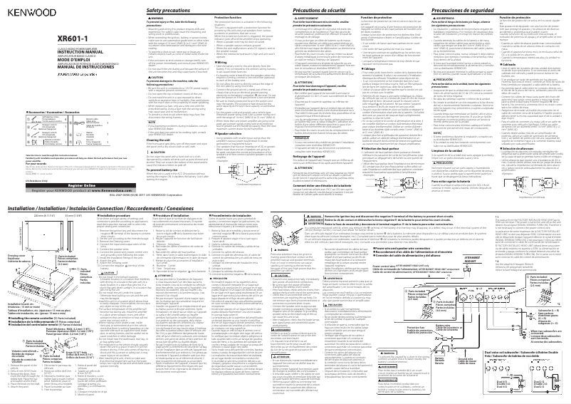 Page n°1 - Fiche technique Kenwood XR1001-1