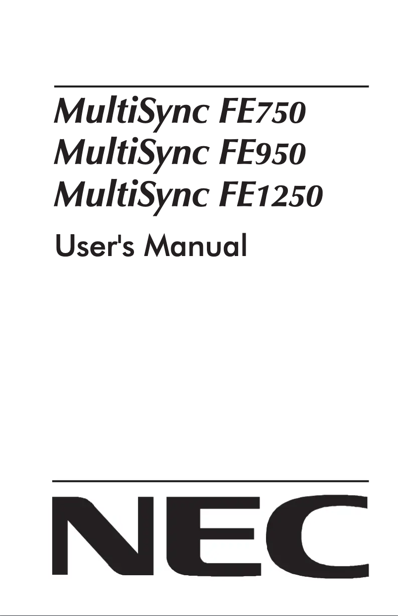 Page 1 de la notice Manuel utilisateur NEC MultiSync FE1250