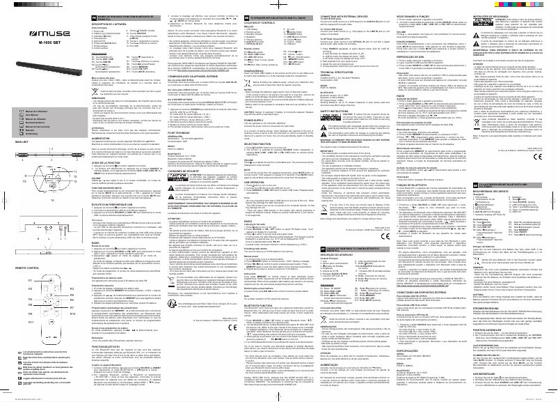 Image de la première page du manuel de l'appareil M-1600 SBT