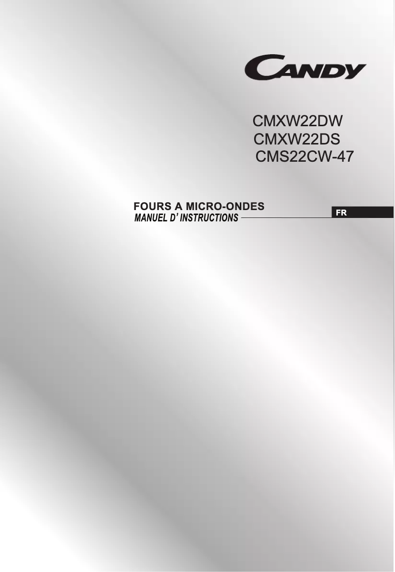 Page n°1 - Manuel utilisateur Candy CMS22CW-47
