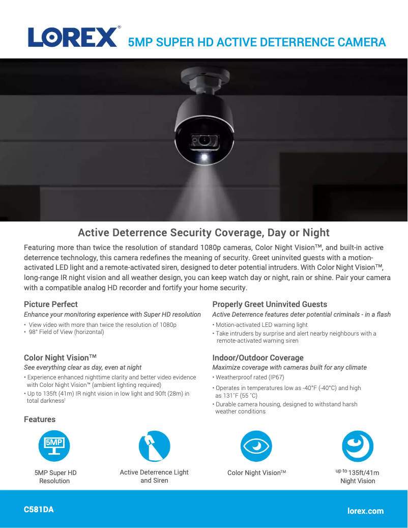 Image de la première page du manuel de l'appareil C581DA