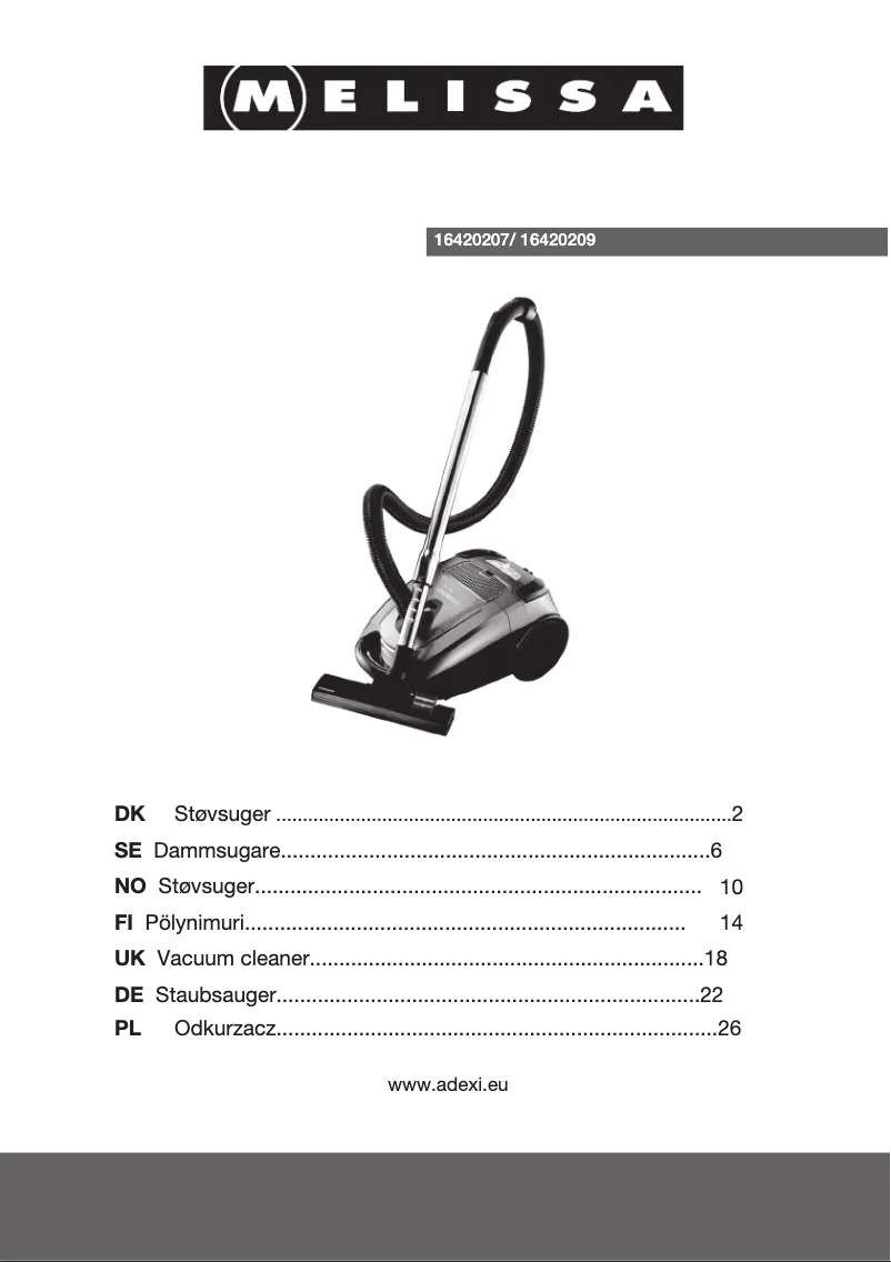 Page 1 de la notice Manuel utilisateur Melissa 16420209