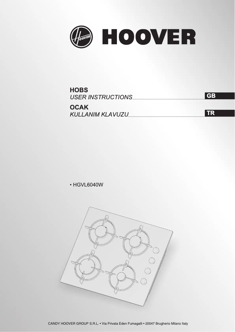 Page 1 de la notice Manuel utilisateur Hoover HVG 64 W