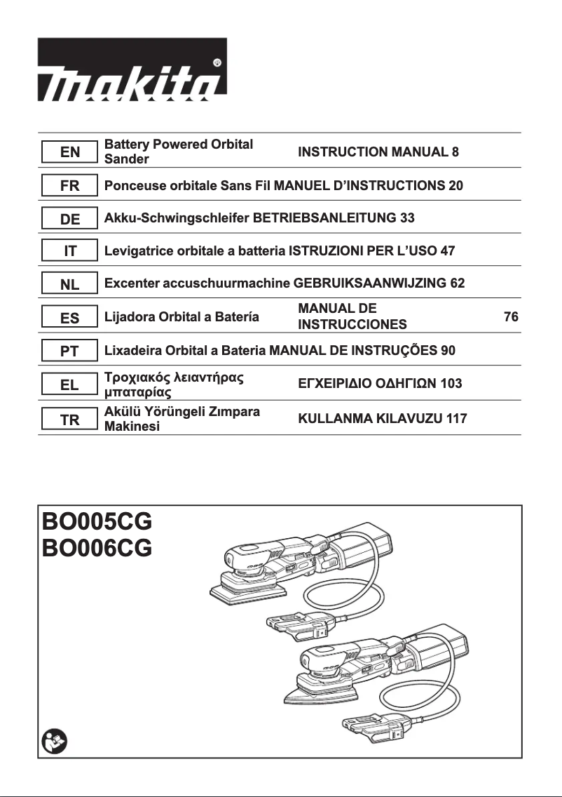 Page 1 de la notice Manuel utilisateur Makita BO006CG