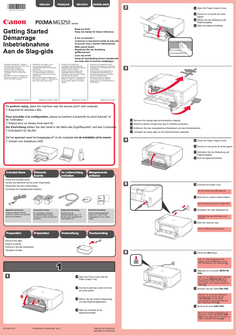Page 1 de la notice Manuel utilisateur Canon Pixma MG3200