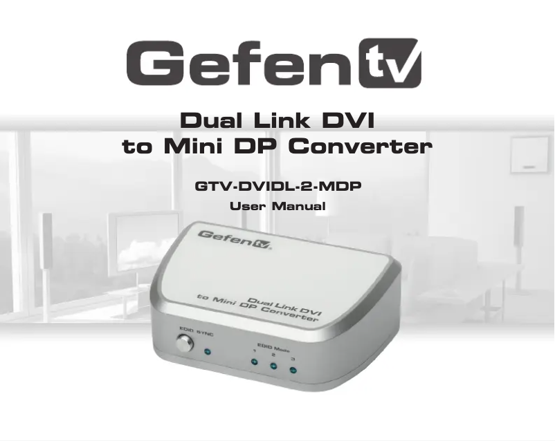 Image de la première page du manuel de l'appareil GTV-DVIDL-2-MDP