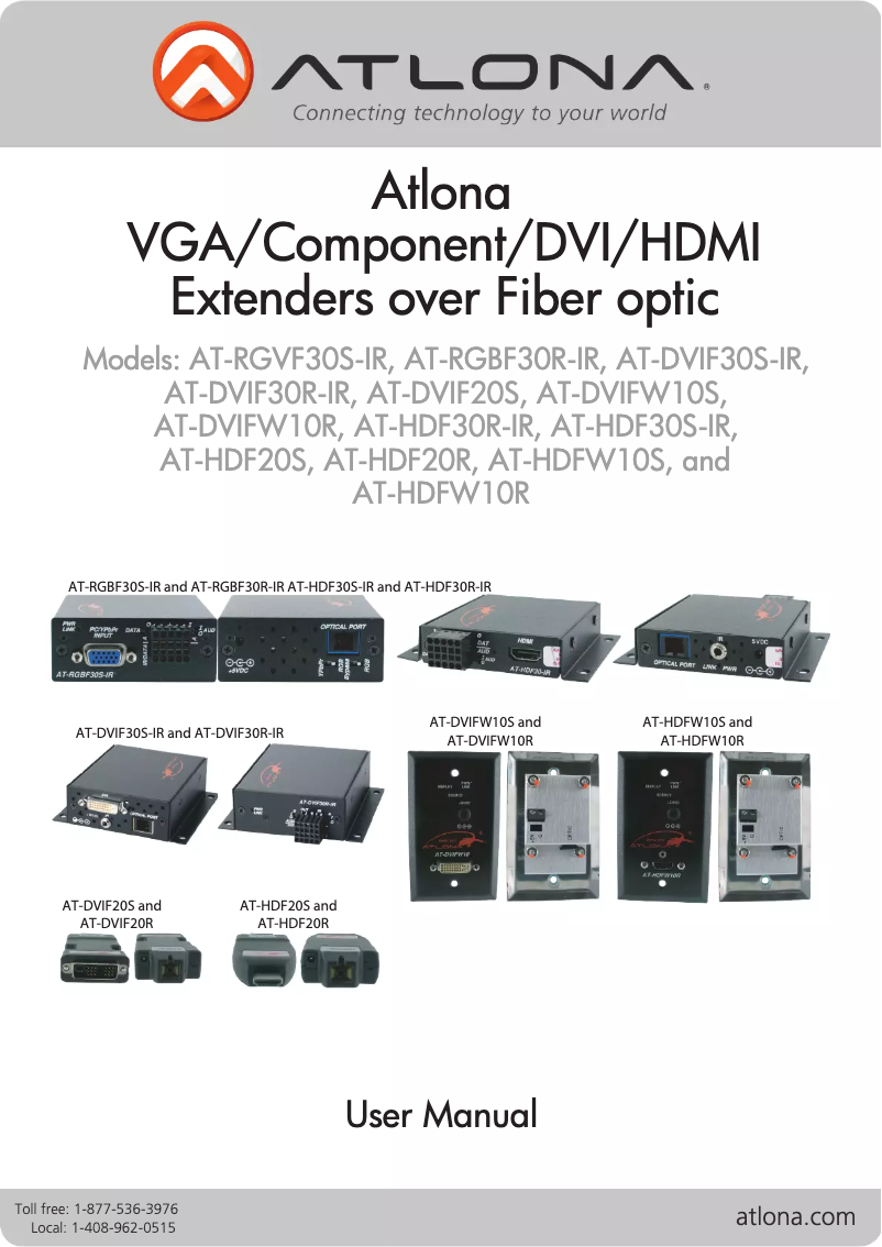 Page 1 de la notice Manuel utilisateur Atlona AT-HDFW10S
