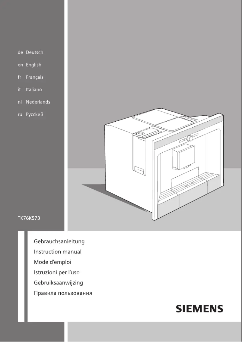 Image de la première page du manuel de l'appareil TK76K573GB