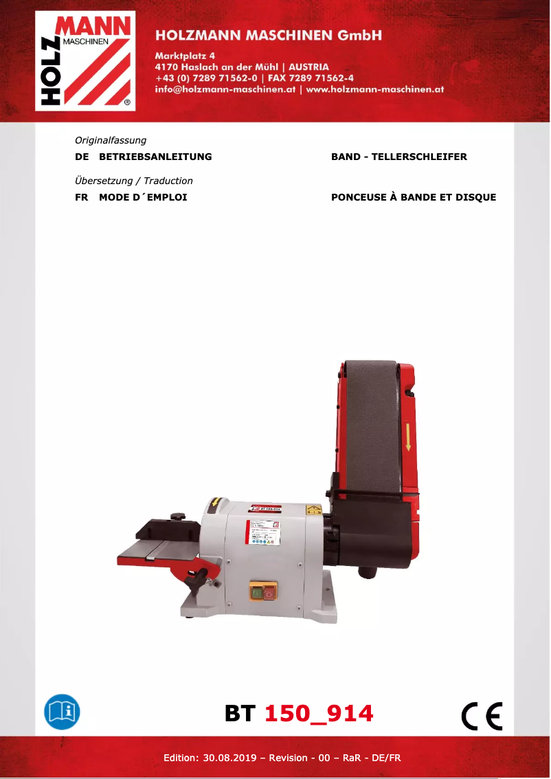 Página 1 del manual Manual de usuario Holzmann BT 150_914