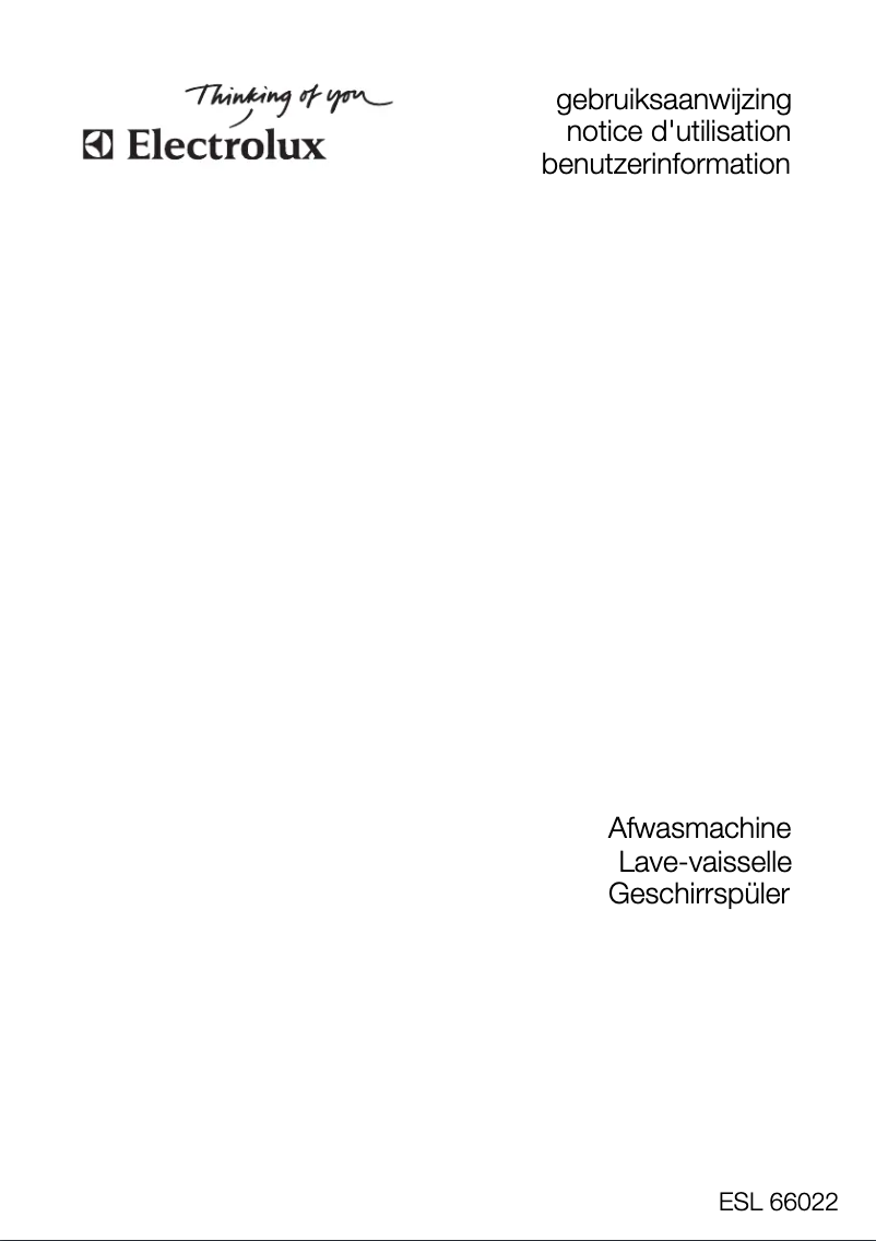 Page n°1 - Manuel utilisateur Electrolux ESL66022