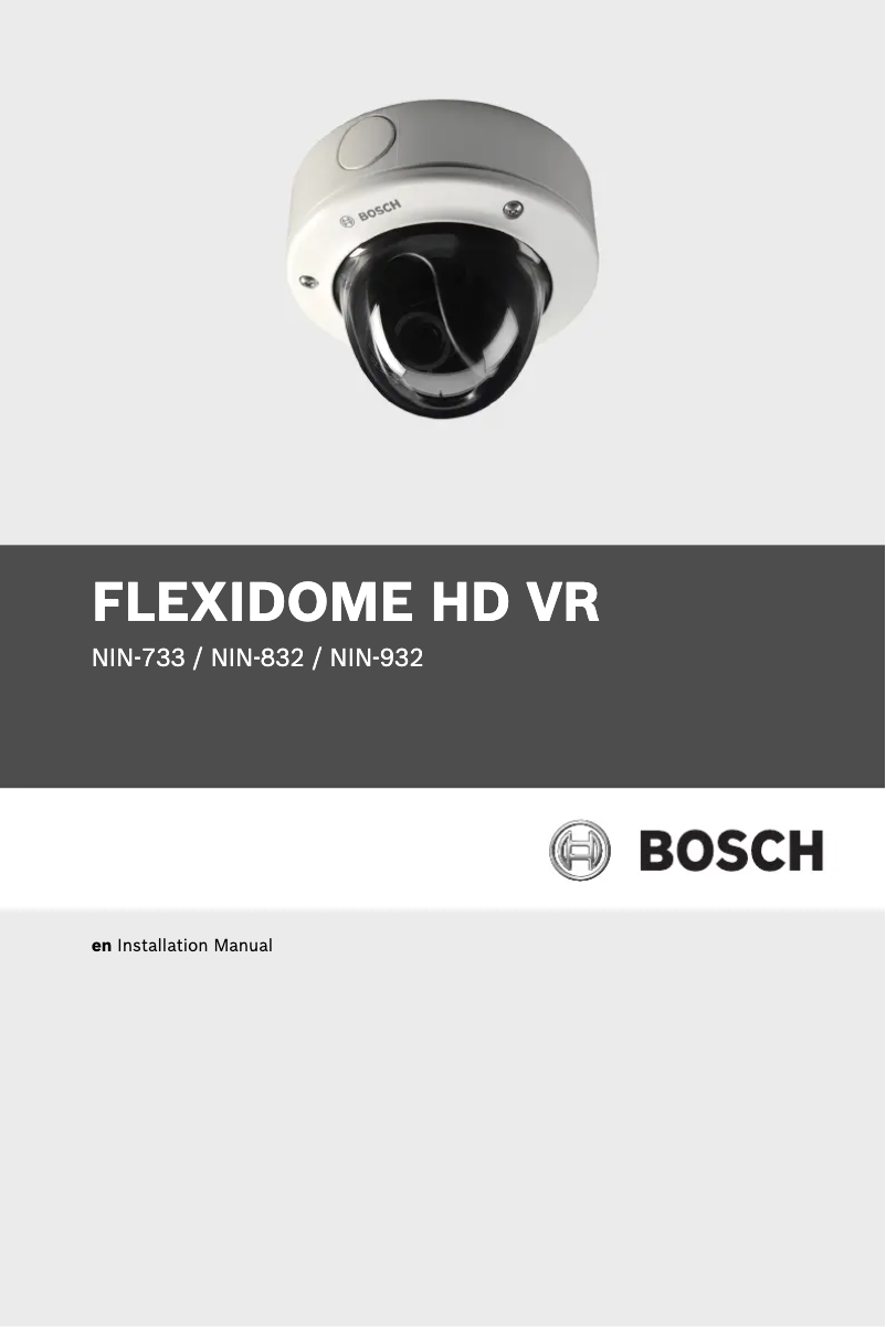 Page n°1 - Manuel utilisateur Bosch FlexiDome NIN-733