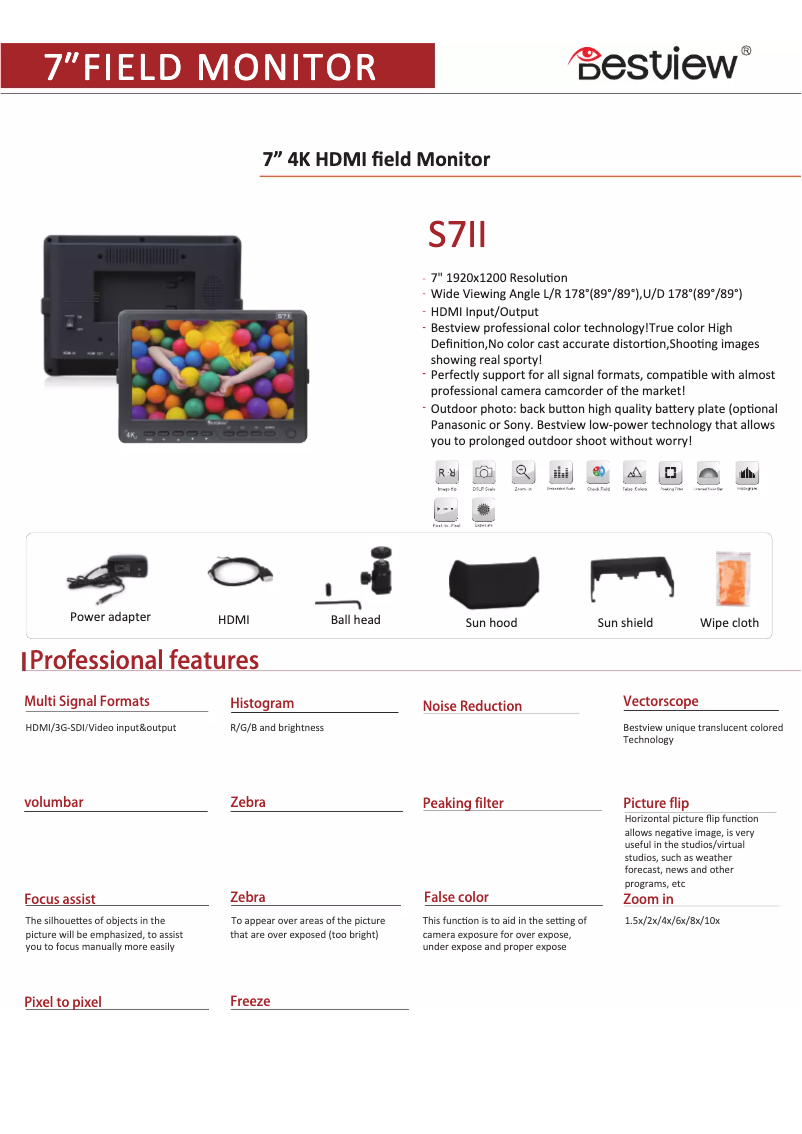 Page n°1 - Manuel utilisateur Bestview S7II