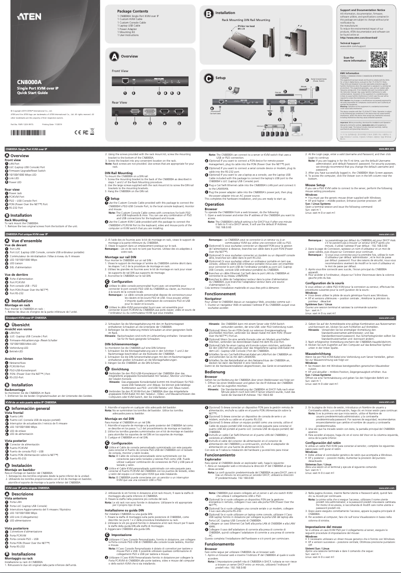 Page 1 de la notice Manuel utilisateur ATen CN8000A