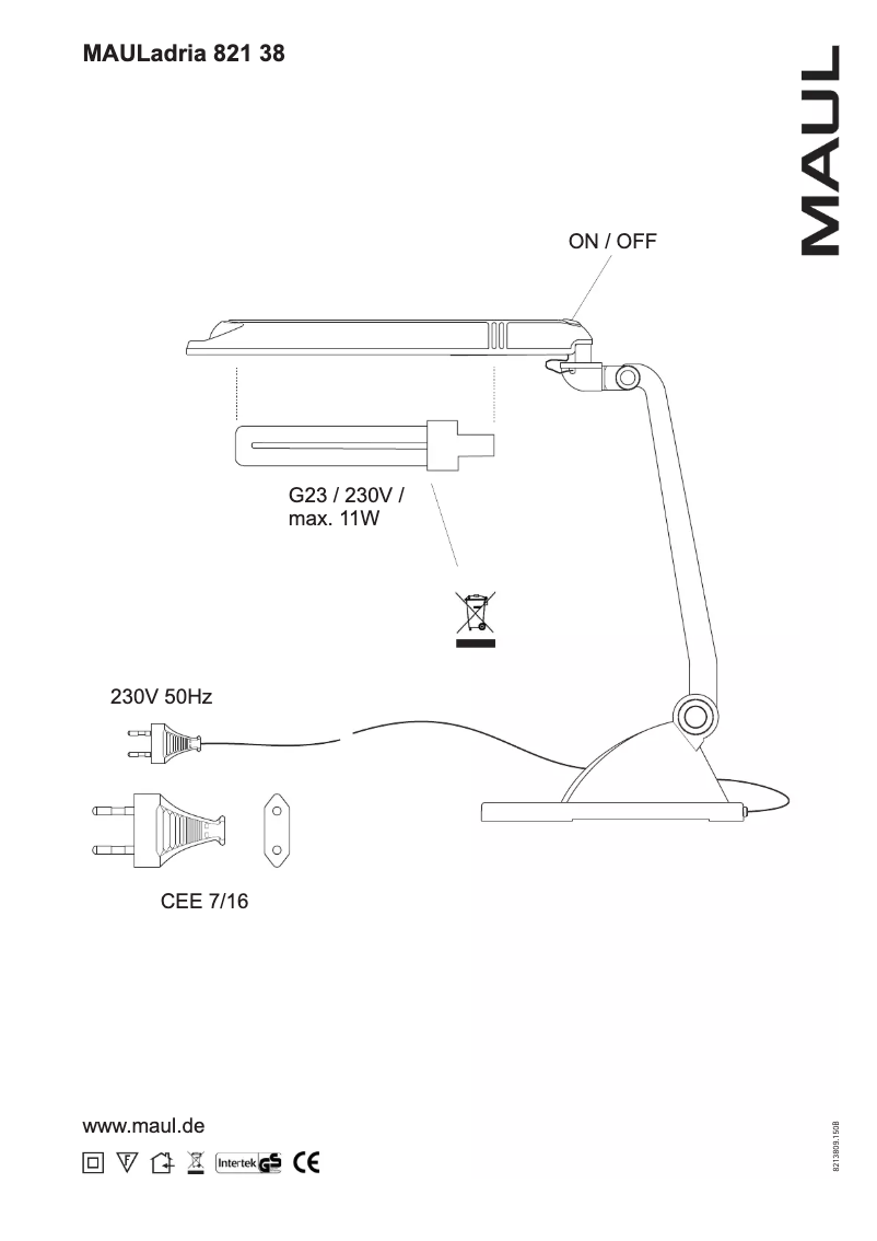 Page 1 de la notice Manuel utilisateur MAUL Adria