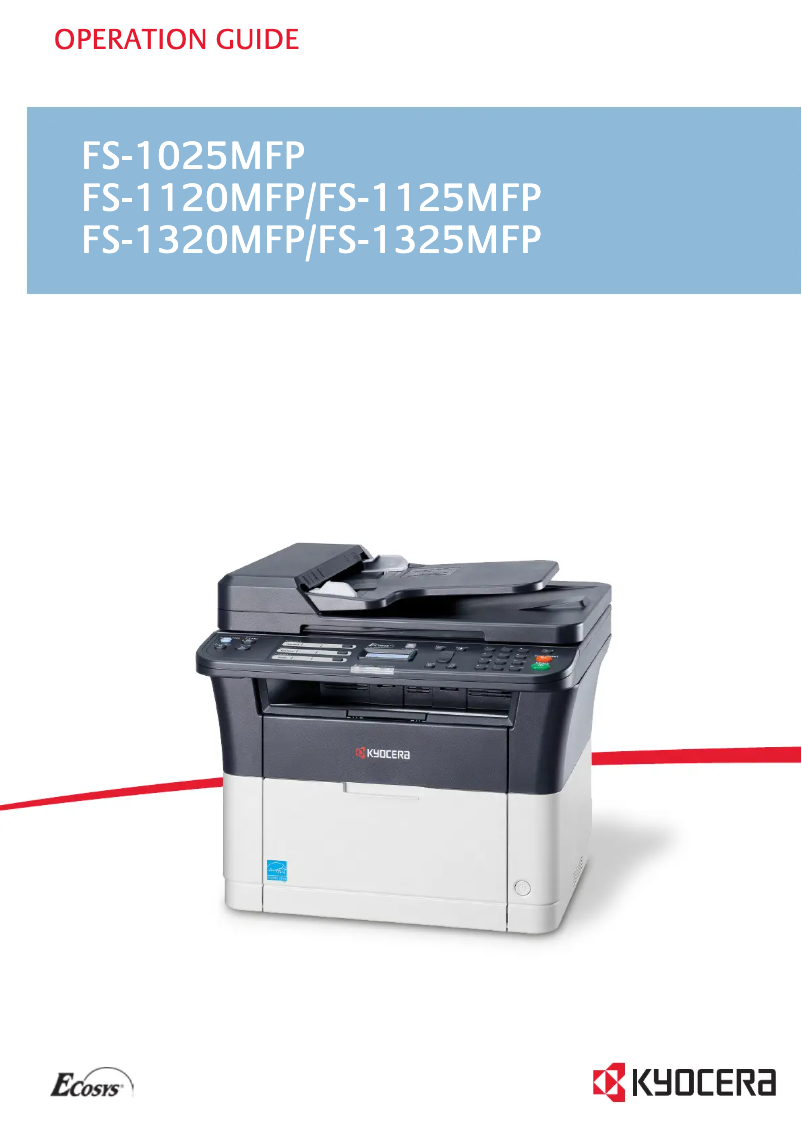 Page 1 de la notice Manuel utilisateur Kyocera ECOSYS FS-1325MFP