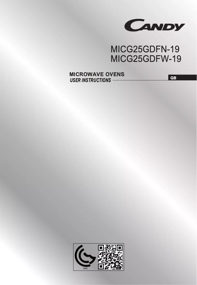 Page 1 de la notice Manuel utilisateur Candy MICG 25GD FW-19