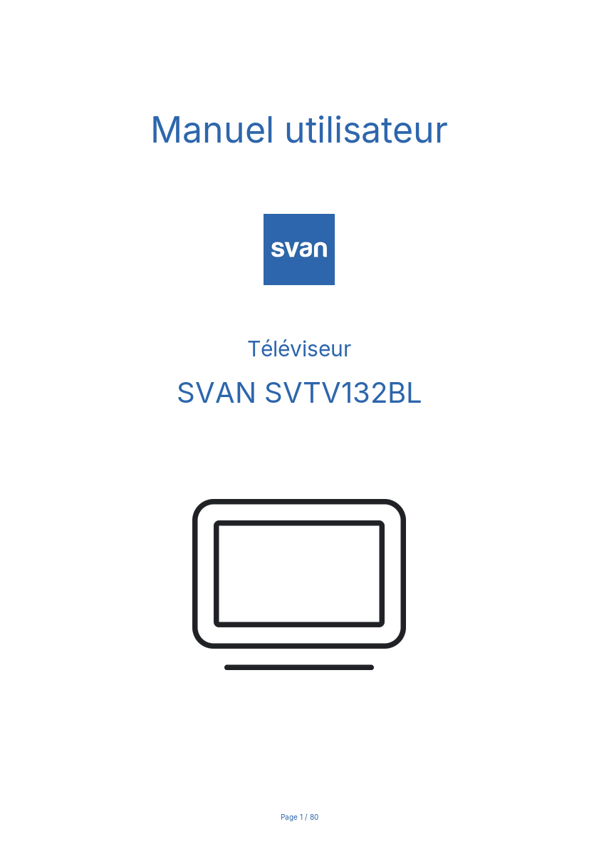 Image de la première page du manuel de l'appareil SVTV132BL