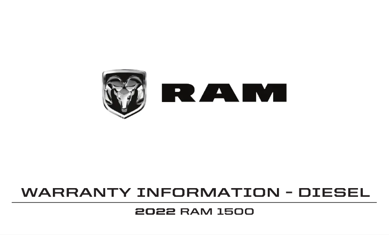 Page 1 de la notice Informations de garantie RAM 1500 (2022)
