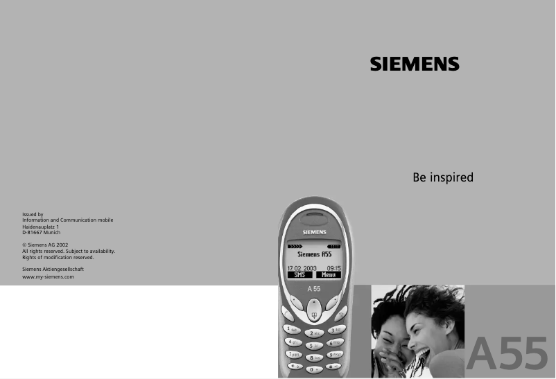 Page 1 de la notice Manuel utilisateur Siemens A55