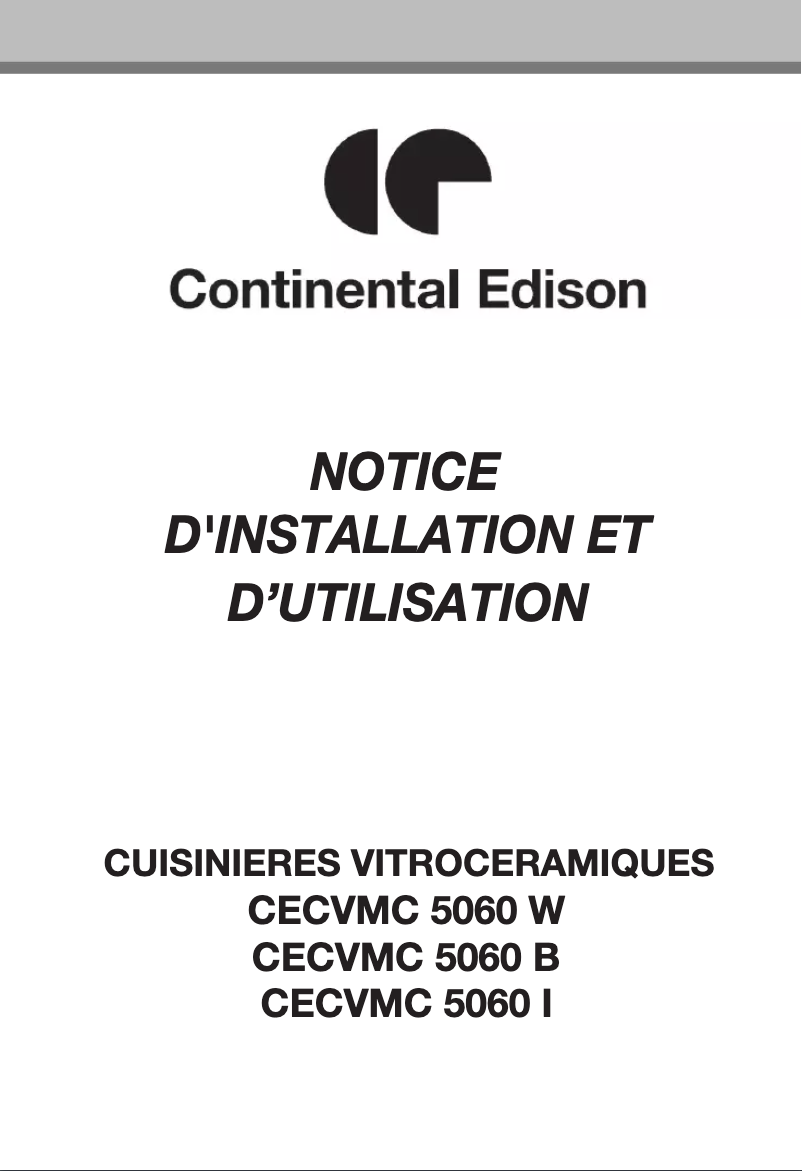 Page 1 de la notice Mode d'emploi Continental Edison CECVMC5060W