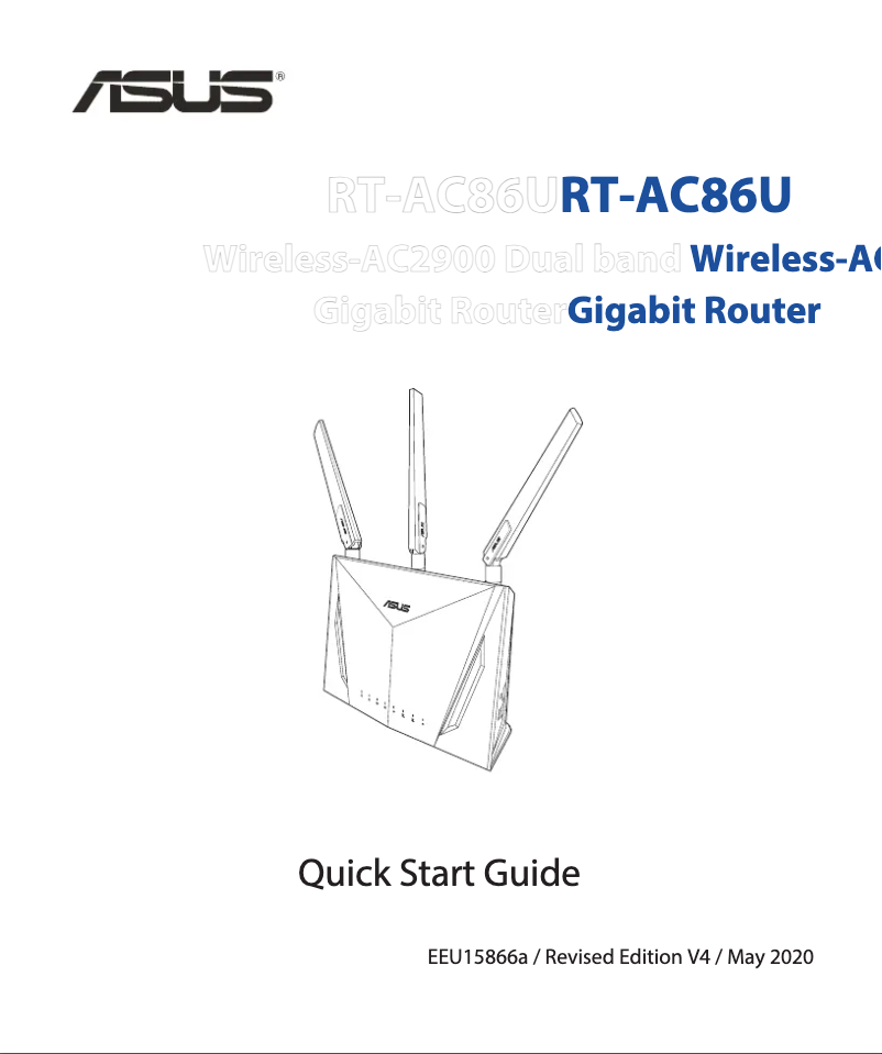 Page 1 de la notice Guide de démarrage rapide Asus RT-AC86U