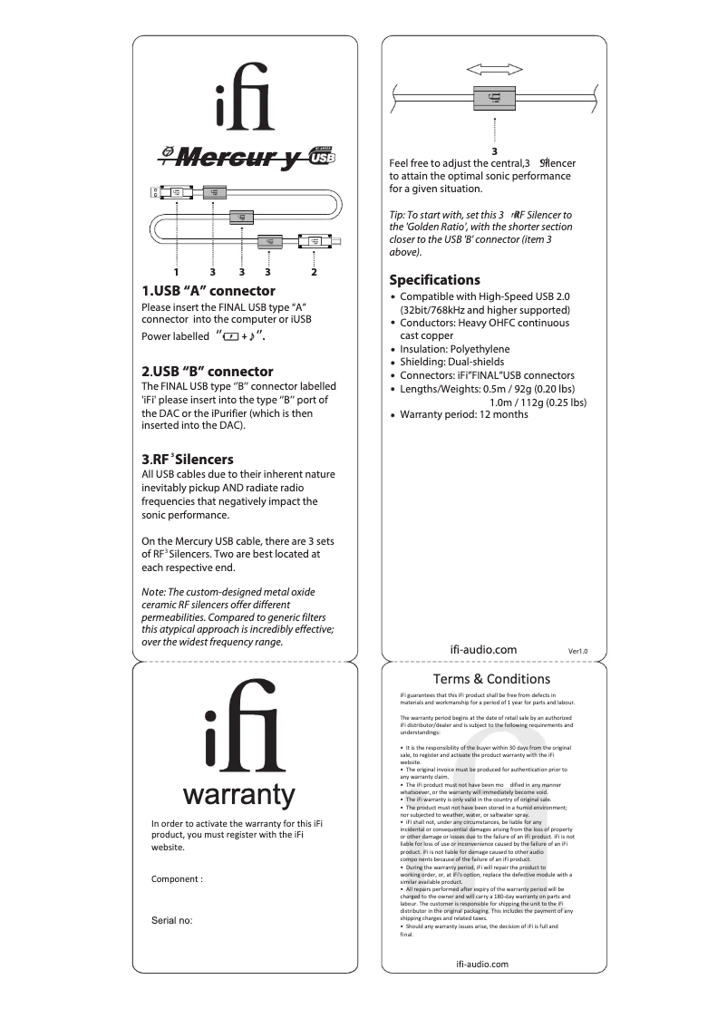 Page n°1 - Manuel utilisateur iFi Audio Mercury