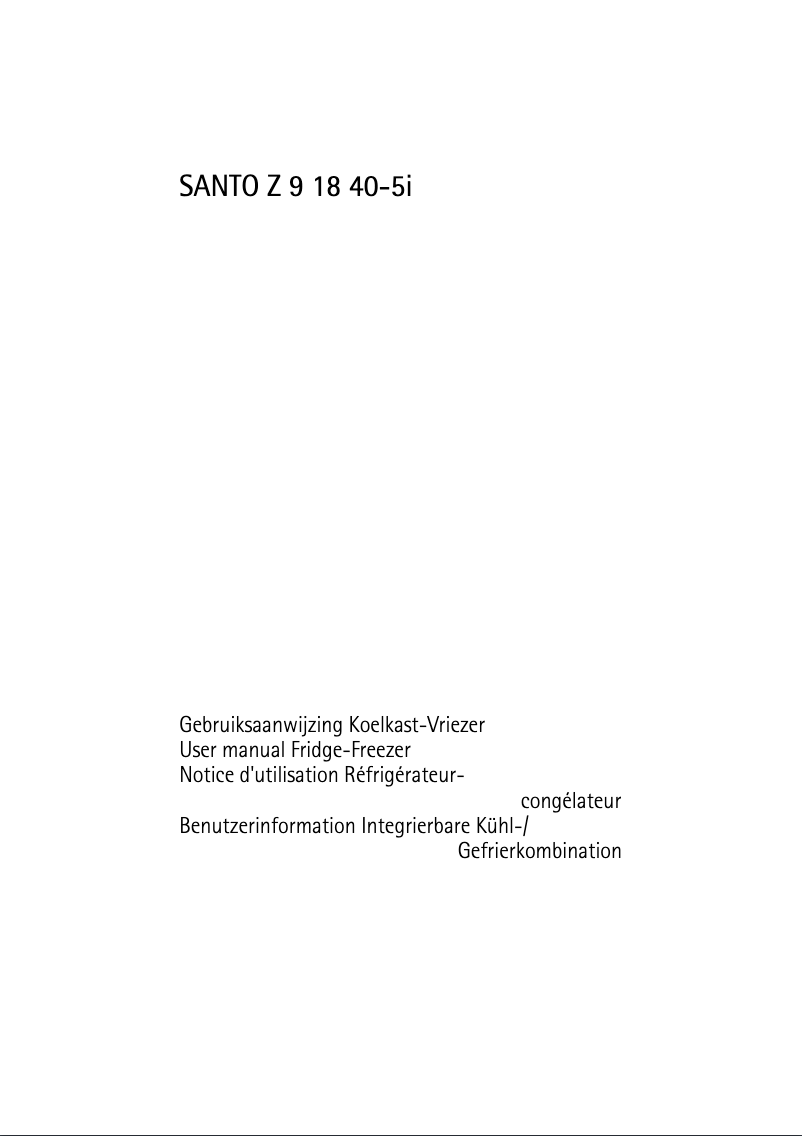 Image de la première page du manuel de l'appareil Santo Z91840I