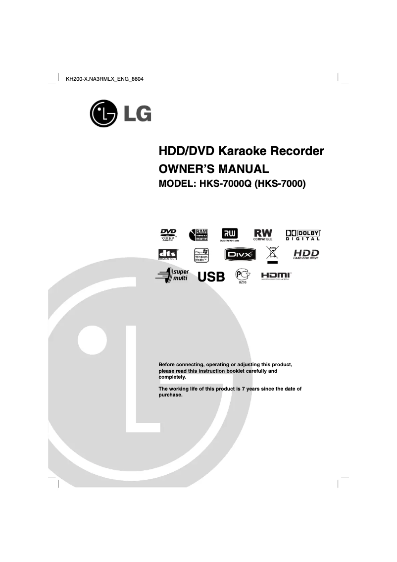 Página 1 del manual Manual de usuario LG HKS-7000Q