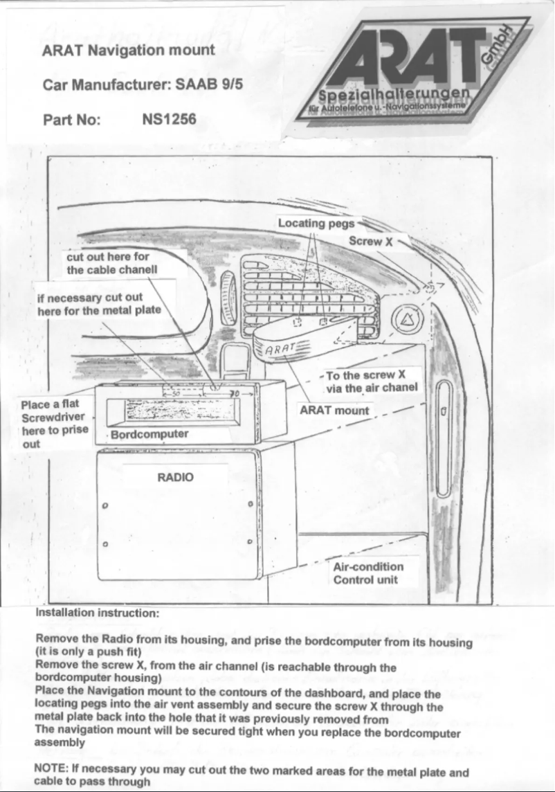 Page 1 de la notice Manuel utilisateur Arat NS1256