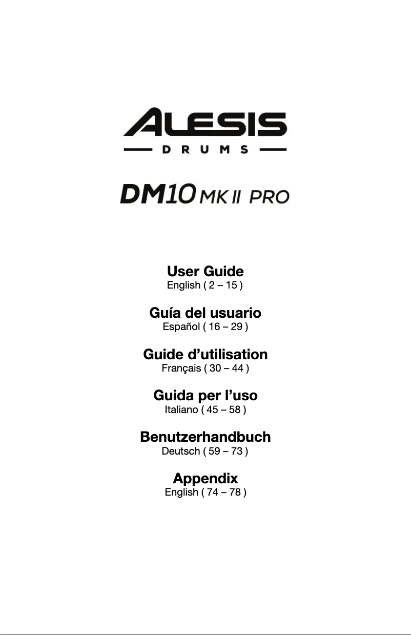 Page n°1 - Instructions / montage Alesis DM10 MKII Pro Kit