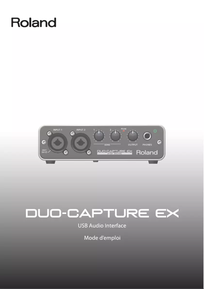 Page 1 de la notice Manuel utilisateur Roland Duo-Capture EX