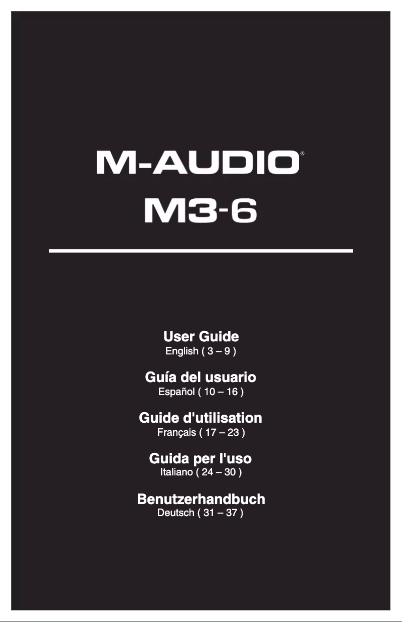 Page n°1 - Manuel utilisateur M-Audio M3-6