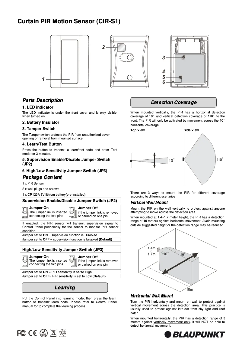 Image de la première page du manuel de l'appareil CIR-S1
