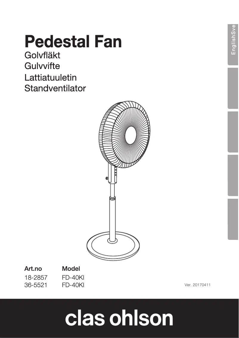 Page n°1 - Manuel utilisateur Clas Ohlson FD-40KI
