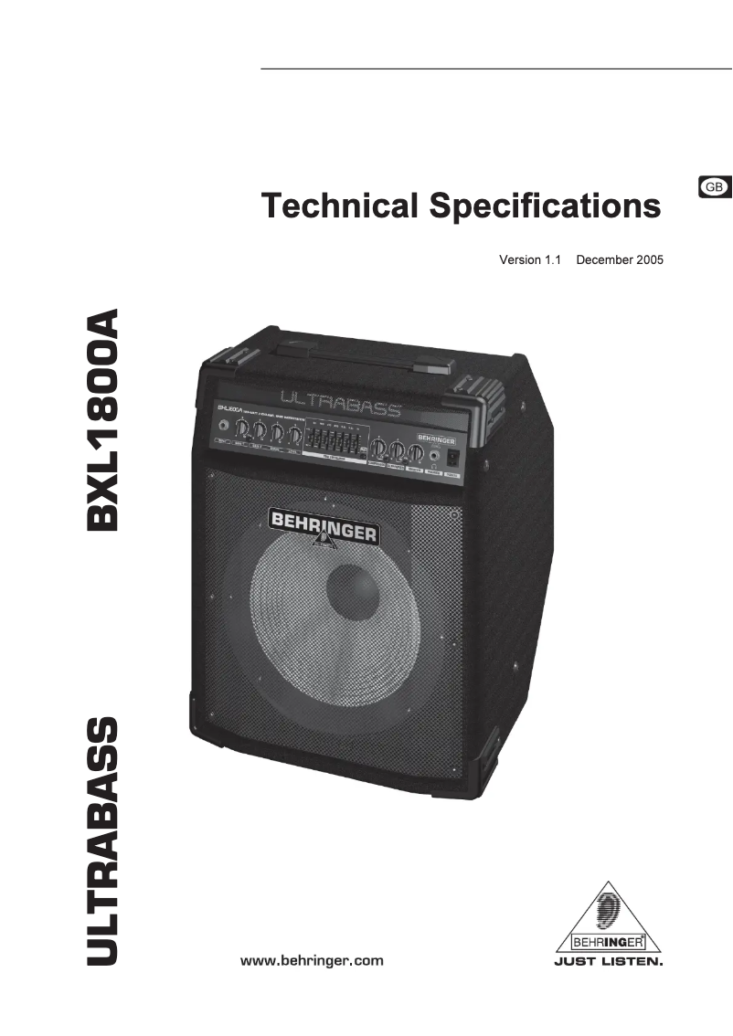 Image de la première page du manuel de l'appareil Ultrabass BXL1800A
