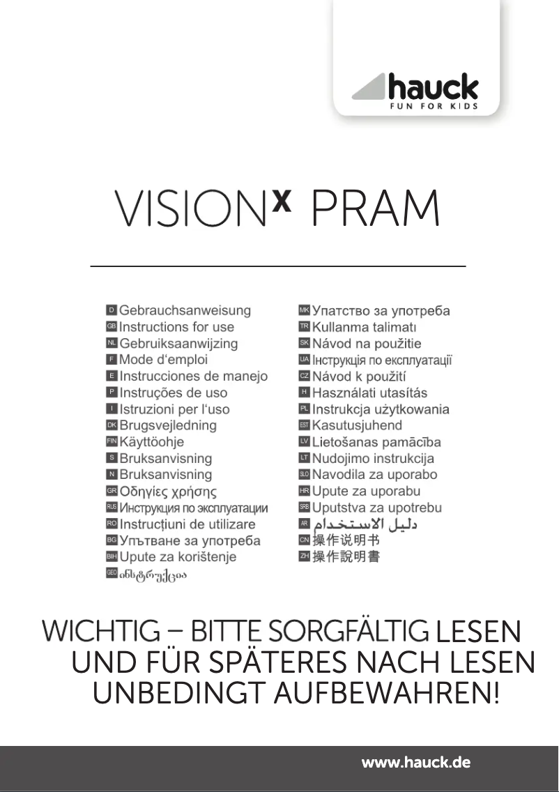 Page 1 de la notice Manuel utilisateur Hauck Vision X Set